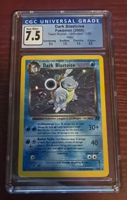 2000 Dark Blastoise 3/82 Team Rocket UNLR NM+ 7.5 CGC ENG Pokemon - Image 1