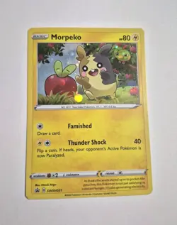 SWIRL!! Morpeko SWSH031 Cosmos Holo Black Star Promo Pokemon TCG Apple Swirl - Image 1