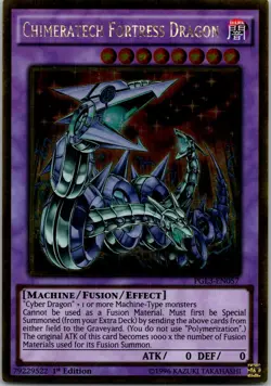 Yugioh Chimeratech Fortress Dragon PGL3-EN057 1st Edition Gold Rare NM - Image 1