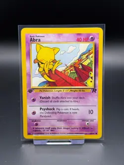 Abra 49/82 Team Rocket 1st Edition LP Pokemon Card TCG Vintage WOTC - Image 1