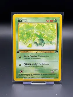 Oddish 63/82 Team Rocket 1st Edition LP Pokemon Card TCG Vintage WOTC - Image 1