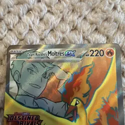 Pokemon TCG Team Rocket's Moltres EX 208/182 Promo Stamped UPC - Image 2