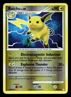 Raichu 15/123 Rare Mysterious Treasures Reverse Holo Pokemon LP - Image 1