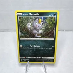 Pokemon TCG Alolan Meowth 8/12 McDonald's Promos Holo 2017 LP - Image 1