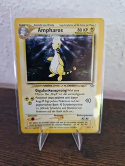 Pokemon Ampharos 1/111 Holo Rare – Neo Genesis Deutsch – Played - Image 1