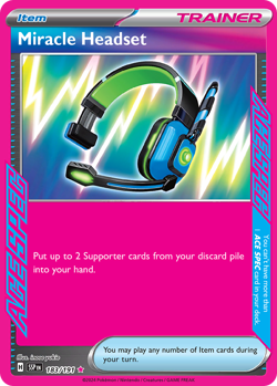 MIRACLE HEADSET 183/191 ACE SPEC RARE SURGING SPARKS POKEMON NM/M - Image 1