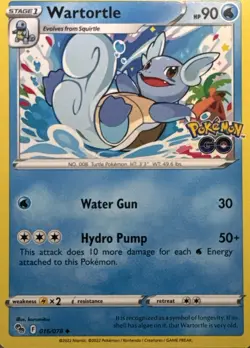 Wartortle Uncommon Pokemon GO 016/078 NM - Image 1