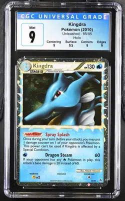 2010 Pokemon Kingdra Unleashed Prime #85 Holo Rare CGC 9 MINT - Image 1