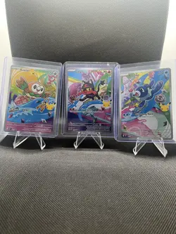 Pokemon First Partner Illustration Collection Series 1 Gen 7 Alola Starters Set - Image 1