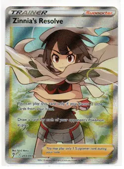 Zinnia's Resolve 203/203 Ultra Rare Evolving Skies Pokemon Holo Near Mint - Image 1