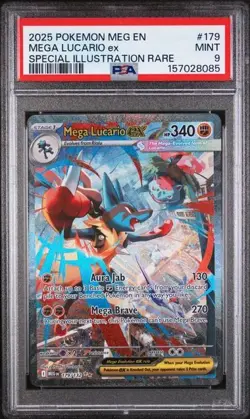 Mega Lucario ex 179/132 Pokemon Mega Evolution Special Illustration Rare PSA 9 - Image 1