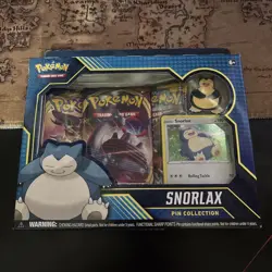 Pokemon TCG: Snorlax Card & Pin Collection 3 Booster Packs New. Factory sealed - Image 1