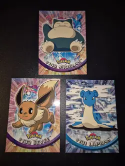 Pokemon Lotto 3 Carte Topps Chrome - Snorlax- Eevee - Lapras - Image 1