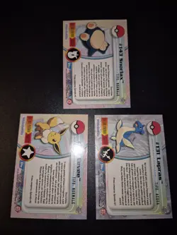 Pokemon Lotto 3 Carte Topps Chrome - Snorlax- Eevee - Lapras - Image 2