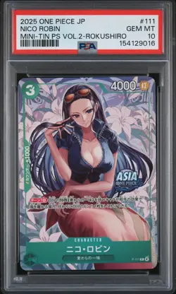 Nico Robin PSA10 2025 One Piece Japanese Mini-Tin Pack Set Vol.2-Rokushiro #111 - Image 1