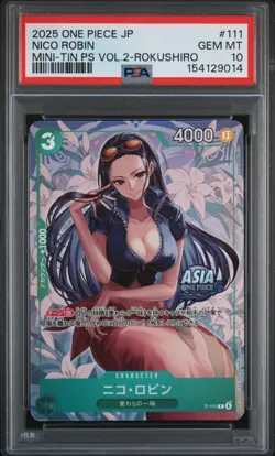 Nico Robin PSA10 2025 One Piece Japanese Mini-Tin Pack Set Vol.2-Rokushiro #111 - Image 1