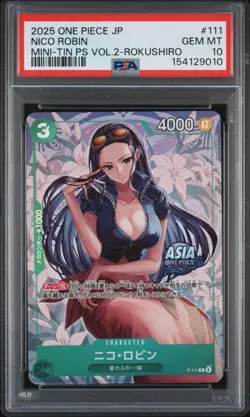 Nico Robin PSA10 2025 One Piece Japanese Mini-Tin Pack Set Vol.2-Rokushiro #111 - Image 1