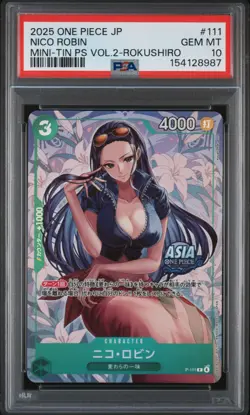 Nico Robin PSA10 2025 One Piece Japanese Mini-Tin Pack Set Vol.2-Rokushiro #111 - Image 1