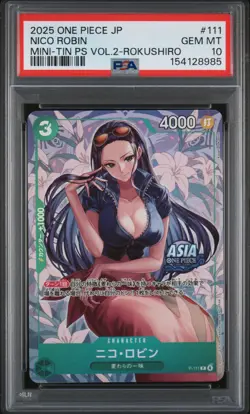Nico Robin PSA10 2025 One Piece Japanese Mini-Tin Pack Set Vol.2-Rokushiro #111 - Image 1