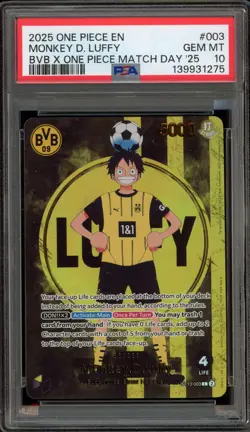 One Piece CCG Monkey.D.Luffy BVB X One Piece Match Day '25 ST13-003 PSA 10 - Image 1
