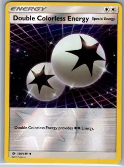 Double Colorless Energy 136/149 Reverse Holo SM Base Set - Pokemon Card - NM - Image 1