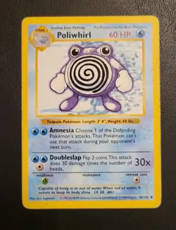 Pokemon Card - Poliwhirl Base Set Shadowless 38/102 Unlimited Uncommon - Image 2