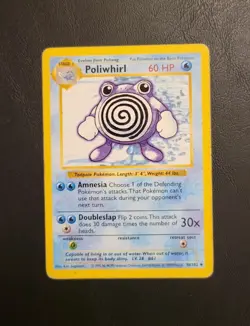 Pokemon Card - Poliwhirl Base Set Shadowless 38/102 Unlimited Uncommon - Image 3