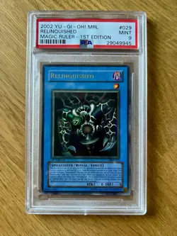 Yugioh 1st Edition RELINQUISHED MRL-029 PSA 9 Ultra Rare Magic Ruler - Image 1