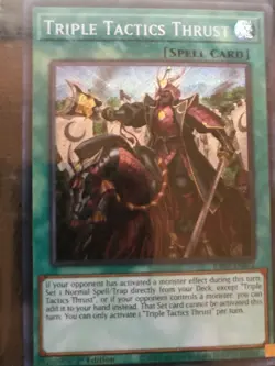 Yugioh RA03-EN072 Triple Tactics Thrust Secret Rare 1st Edition MINT - Image 1