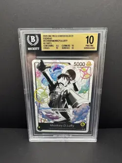 One Piece CCG Monkey.D.Luffy Black & White Alternate Art ST29-001 BGS 10 - Image 1
