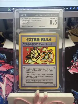 Pokemon Card Extra Rule 20 Damage From Confusion Vending Series 3 [CGC 8.5] - Image 1