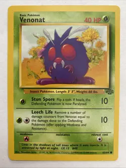 Pokemon TCG Venonat 63/64 Common Jungle NM 1999 - Image 1