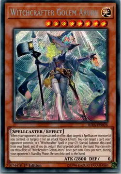 Yugioh Witchcrafter Golem Aruru RIRA-EN028 1st Edition Secret Rare NM - Image 1