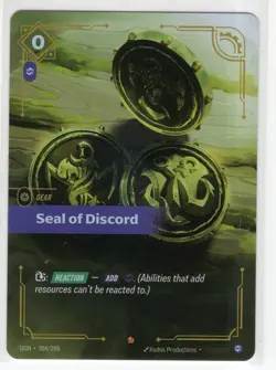 Riftbound League Of Legends Origins Foil Card OGN 204 Seal Of Discord - Image 1