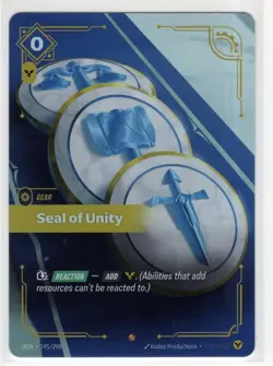 Riftbound League Of Legends Origins Foil Card OGN 245 Seal Of Unity - Image 1