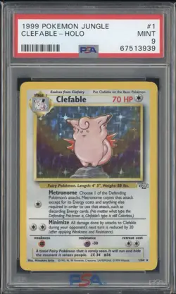 1999 POKEMON JUNGLE #1 CLEFABLE-HOLO PSA 9 - Image 1