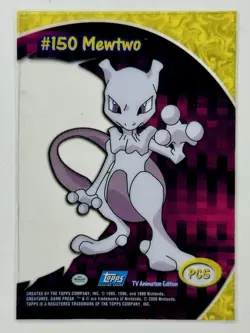 2000 Topps Pokemon #150 Mewtwo PC5 TV Animation Edition Clear Card BlueLabel TCG - Image 2