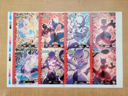 Pokemon - 2025 Cards Top Team Rocket Mew/Mewtwo Uncut Sheet Of Cards - Image 1