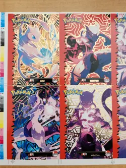 Pokemon - 2025 Cards Top Team Rocket Mew/Mewtwo Uncut Sheet Of Cards - Image 3