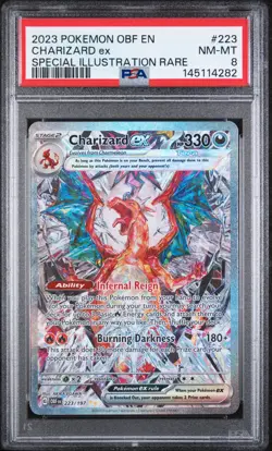 2023 POKEMON OBF EN-OBSIDIAN FLAMES SPECIAL ILLUSTRATION RARE CHARIZARD EX PSA 8 - Image 1