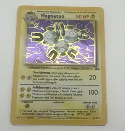 Pokemon Magneton Fossil 11/62 1st Edition Holo Rare English 80 HP 1999 - Image 1