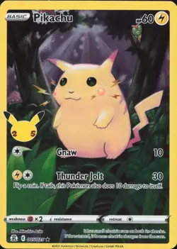 Pikachu 005/025 Holo Rare Celebrations Pokemon Near Mint - Image 1
