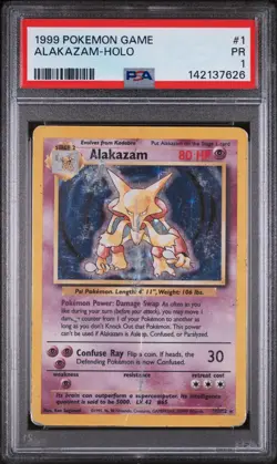 PSA 1 1999 POKEMON BASE SET #1 ALAKAZAM-HOLO - Image 2