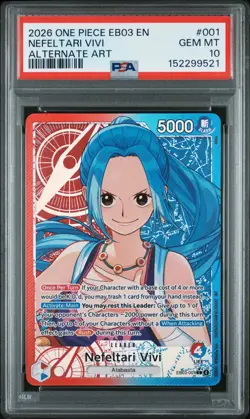 2026 ONE PIECE EB03-ONE PIECE HEROINES EDITION ALT ART NEFELTARI VIVI PSA 10 - Image 1