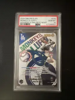 PSA10 ONE PIECE Luffy Dodgers Night EB02-010 Monkey D. Luffy Promo Card - Image 1
