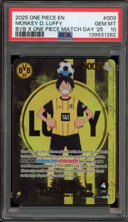 One Piece CCG Monkey.D.Luffy BVB X One Piece Match Day '25 ST13-003 PSA 10 - Image 1