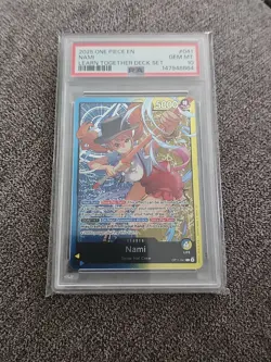 2025 ONE PIECE EN LEARN TOGETHER DECK SET OP11-041 041 NAMI PSA 10 LEADER - Image 1