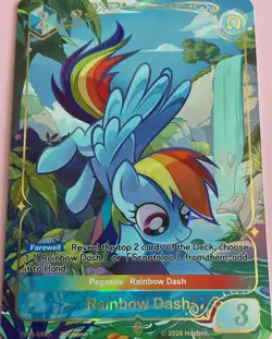 Hasbro My Little Pony CCG Rainbow Dash SD01-GR03 Holo Pegasus Card 2026 - Image 1