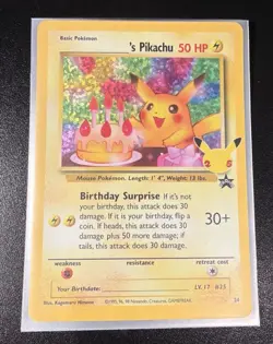 NM - Pokemon Birthday Pikachu 24/53 Celebrations Classic Collection Holo - Image 1