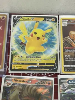 Pokemon TCG V EX Full Art Bundle Pikachu Lucario Ninetales Zamazenta and More - Image 4